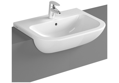 VitrA S20 550mm Semi Recessed Basin 1 Tap Hole - White