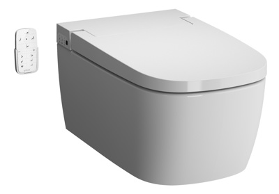 VitrA V-Care Shower Toilet Comfort Wall Hung with Soft Close Seat - White 8