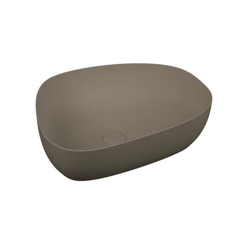 VitrA Outline Pebble Bowl 56 x 44cm No Tap Hole Inc Waste - Matt Mink