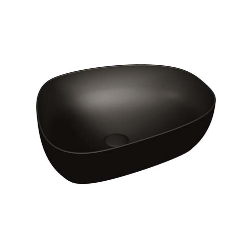 VitrA Outline Pebble Bowl 56 x 44cm No Tap Hole Inc Waste - Matt Black