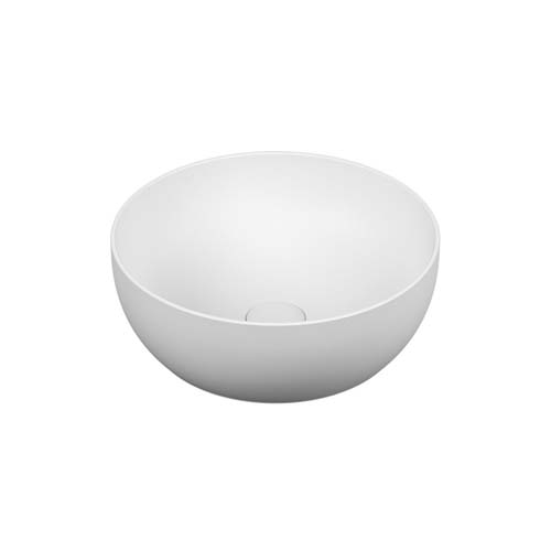 VitrA Outline Round Bowl 40cm Diameter No Tap Hole Inc Waste - Matt White