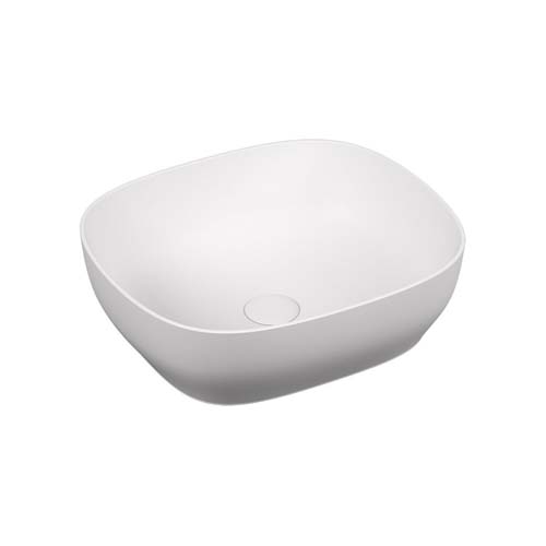 VitrA Outline Square Bowl 475 x 41cm No Tap Hole Inc Waste - Matt White