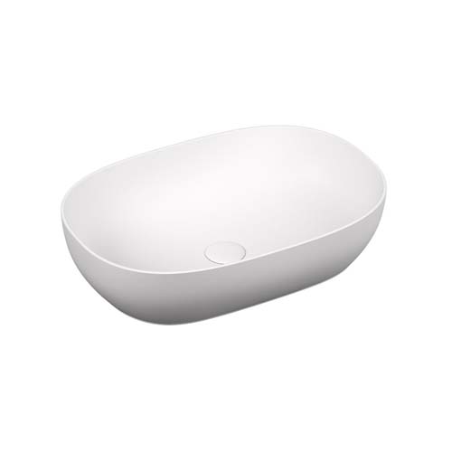 VitrA Outline Oval Bowl 59 x 405cm No Tap Hole Inc Waste - Matt White