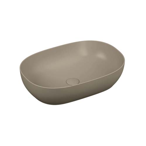 VitrA Outline Oval Bowl 59 x 405cm No Tap Hole Inc Waste - Matt Taupe