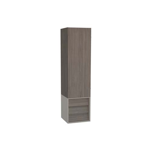 VitrA Frame Tall Unit Drawer 39 W 151 H 39 Dcm Left Hand - Matt Taupe / Mocha Oak