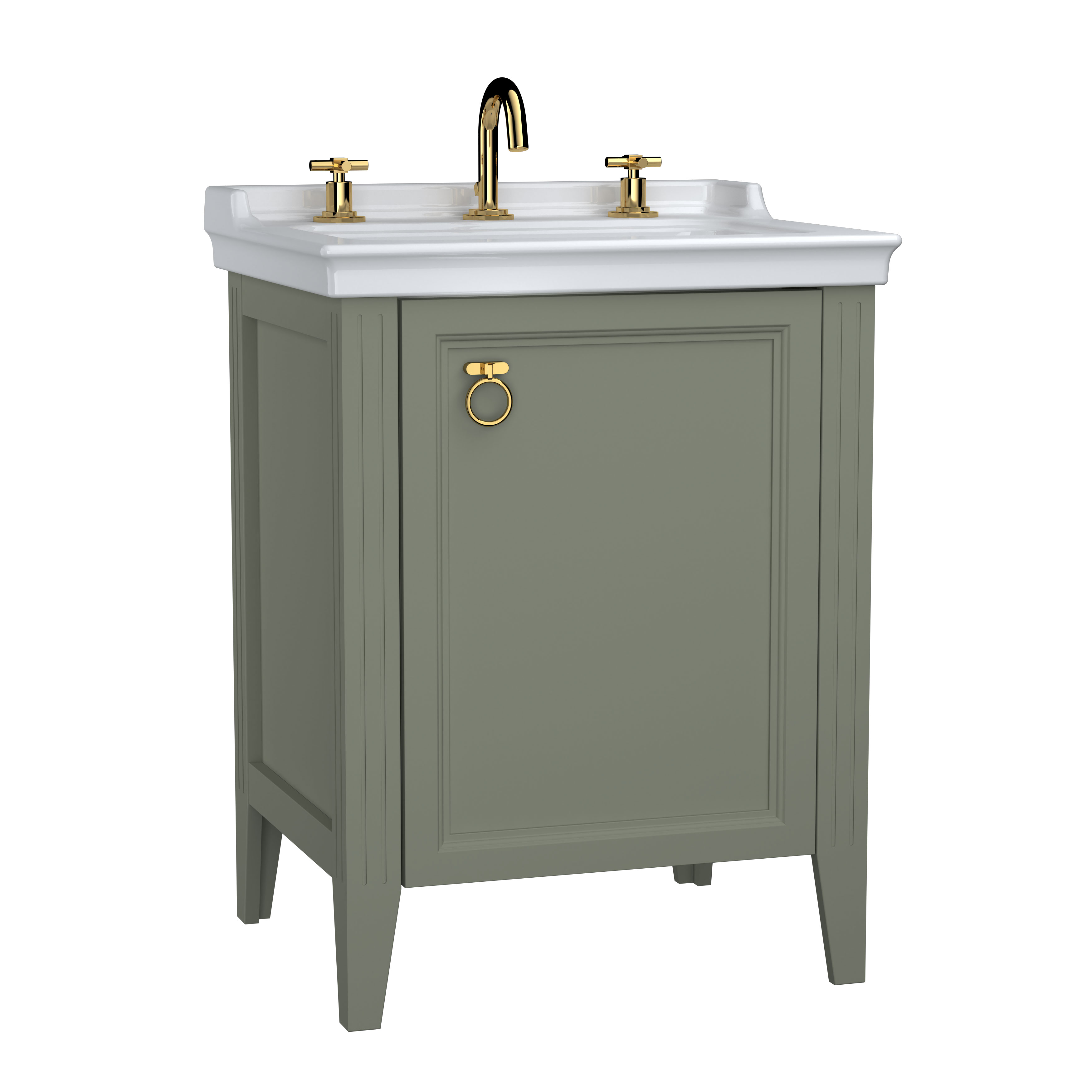 VitrA Valarte 65cm Basin & Vanity Unit with Left Hand Door - Matt Grey