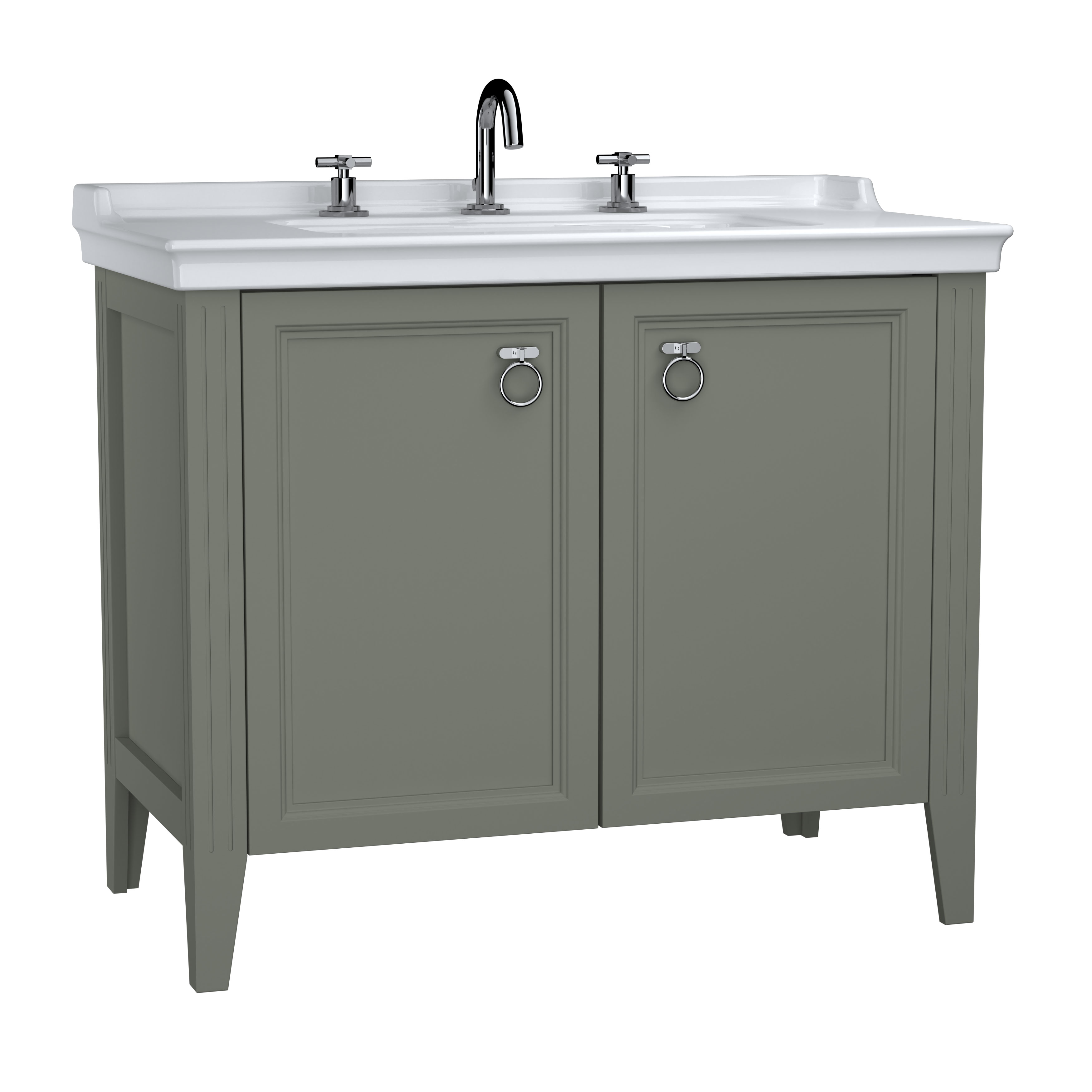 VitrA Valarte 100cm Basin & Vanity Unit with Doors - Matt Grey