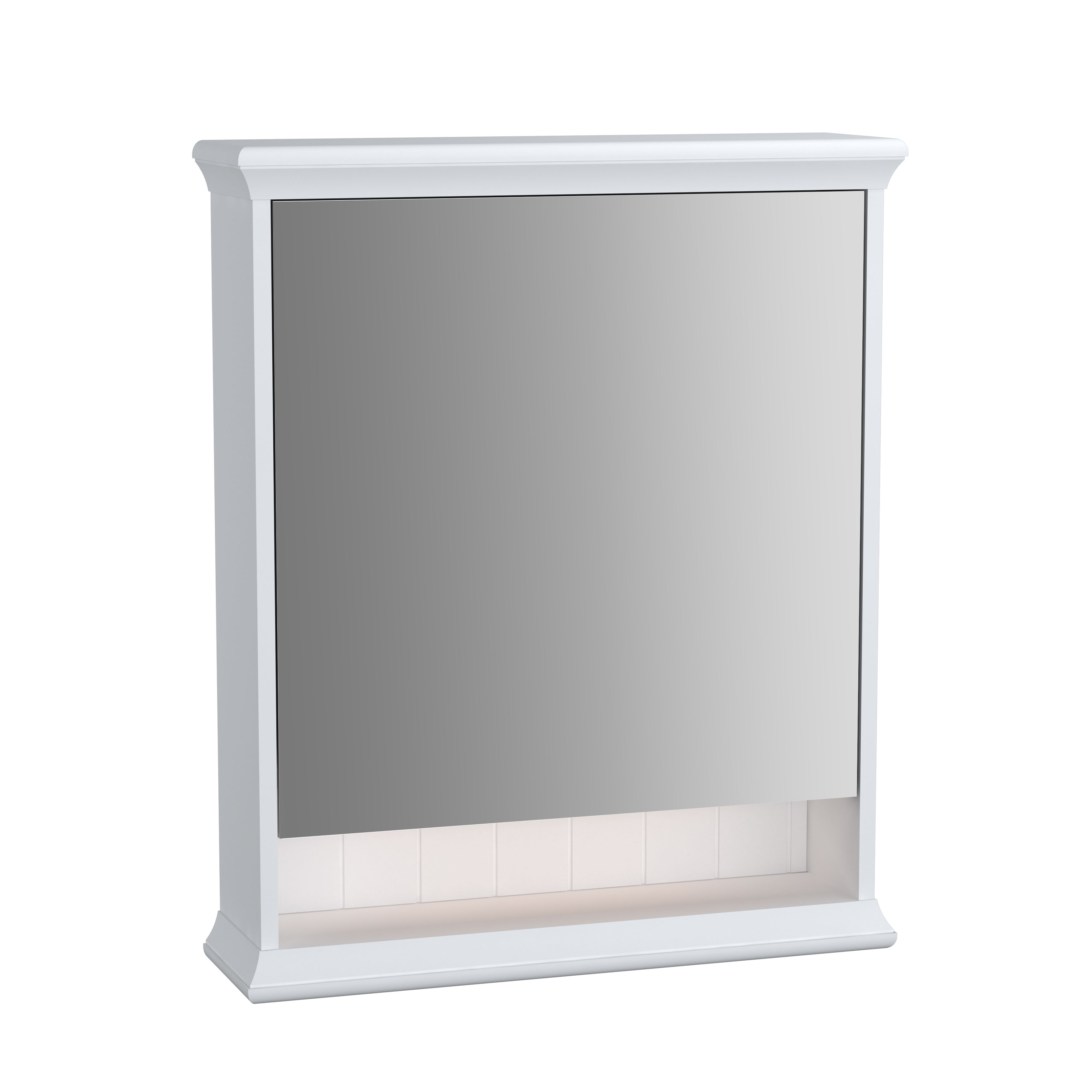 VitrA Valarte 65cm Left Hand LED Mirror Cabinet - Matt White