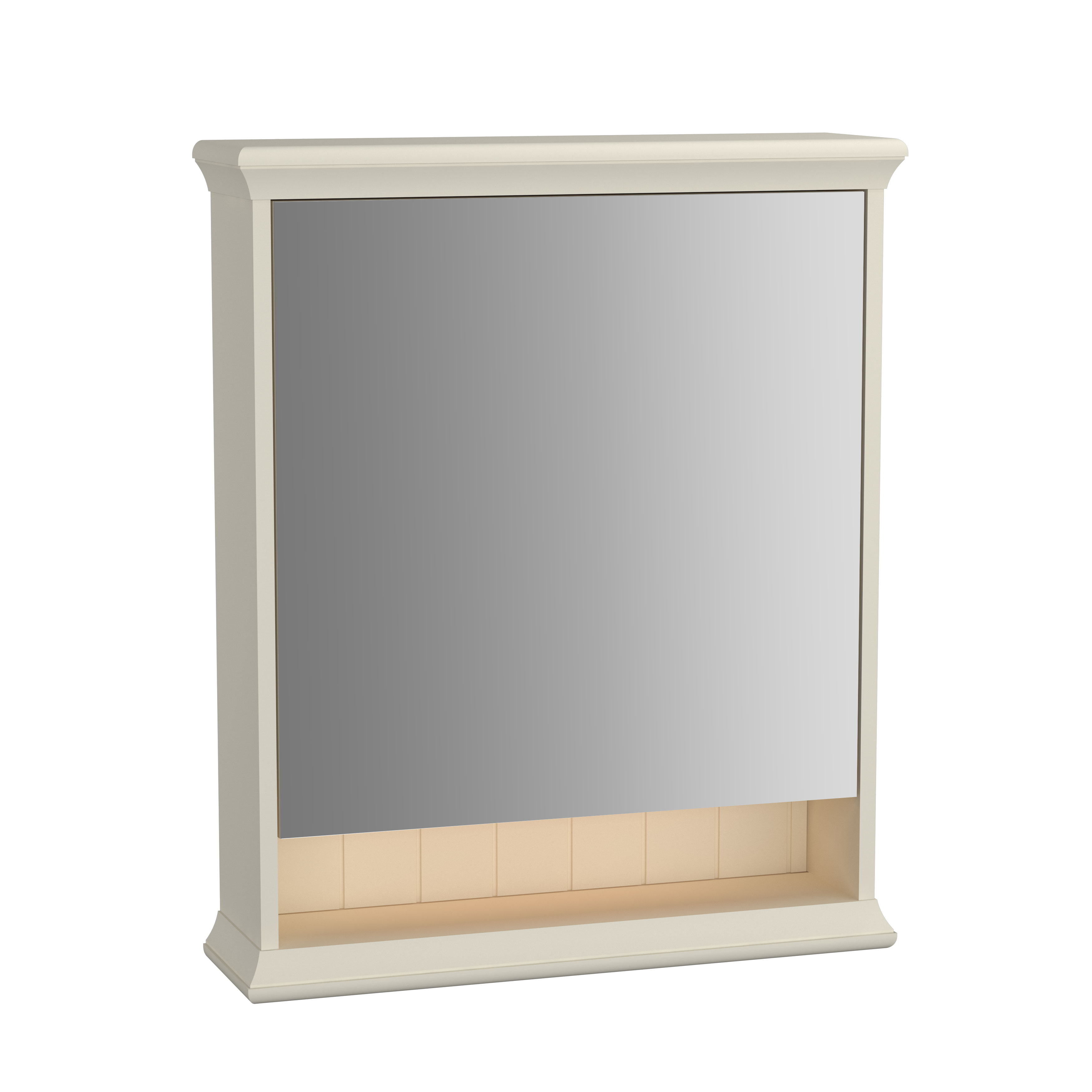 VitrA Valarte 65cm Right Hand Led Mirror Cabinet - Matt Ivory