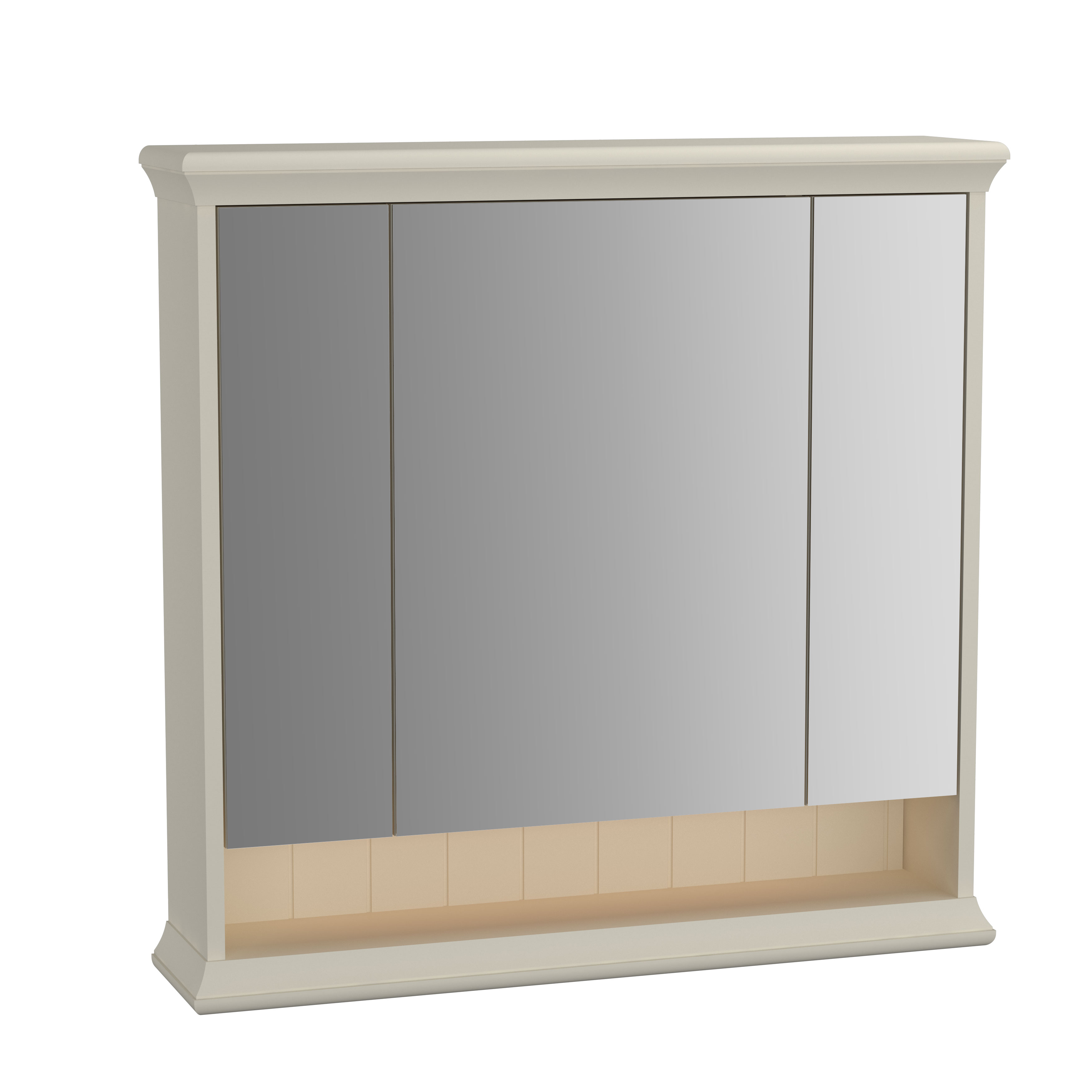 VitrA Valarte 80cm LED Mirror Cabinet - Matt Ivory