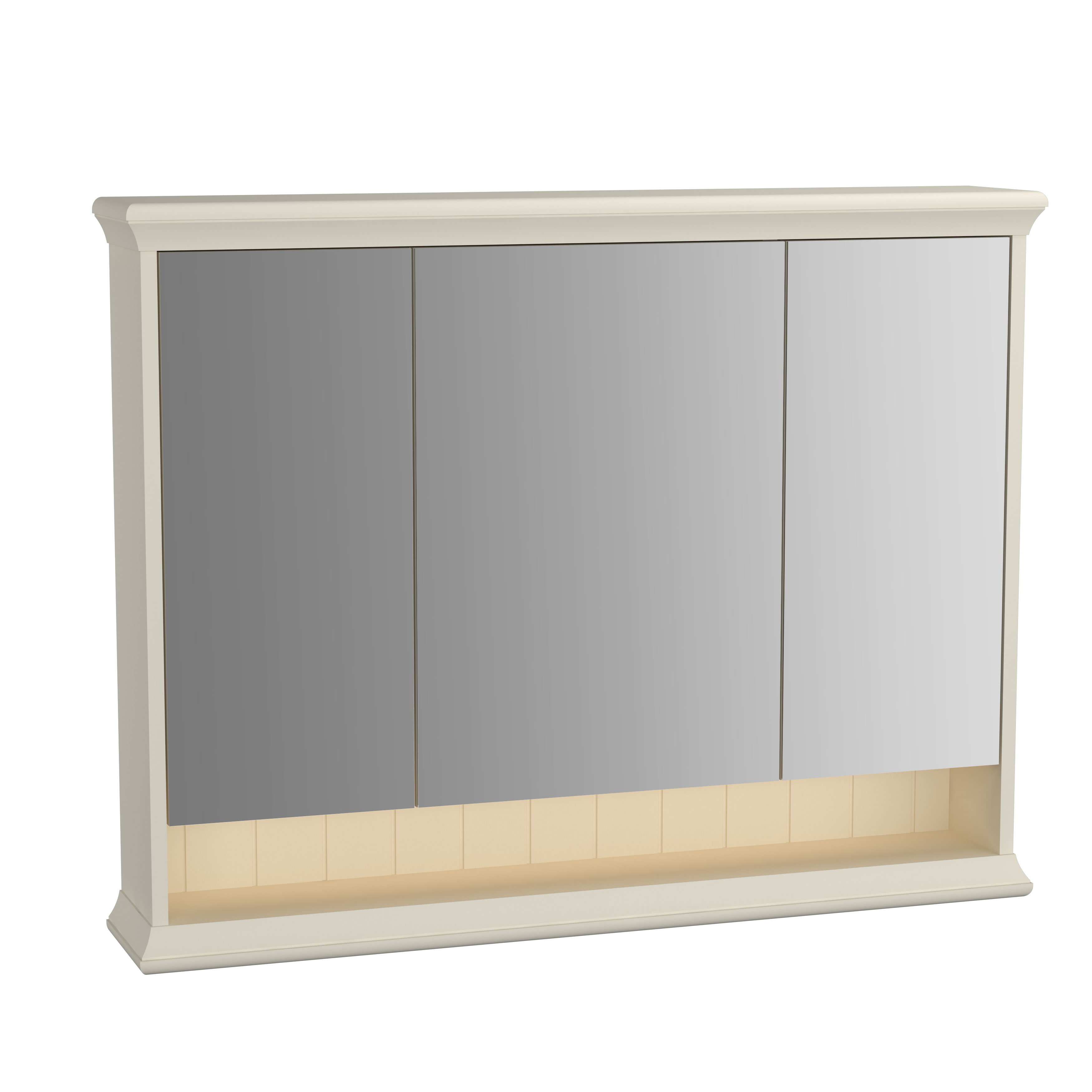 VitrA Valarte 100cm Led Mirror Cabinet - Matt Ivory 6