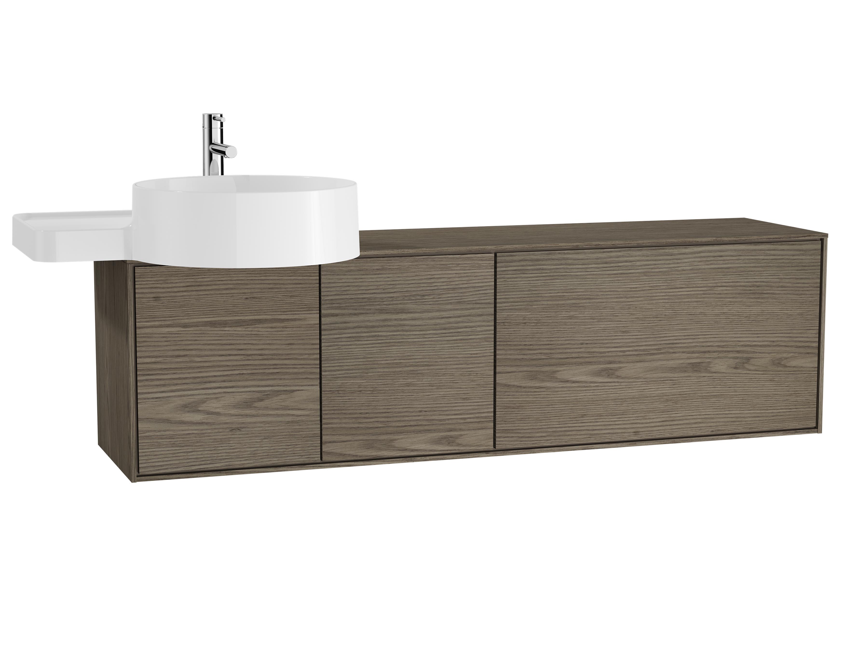 VitrA Voyage 130cm Washbasin Unit with Doors & 1 Drawer - Planked Sand / Taupe