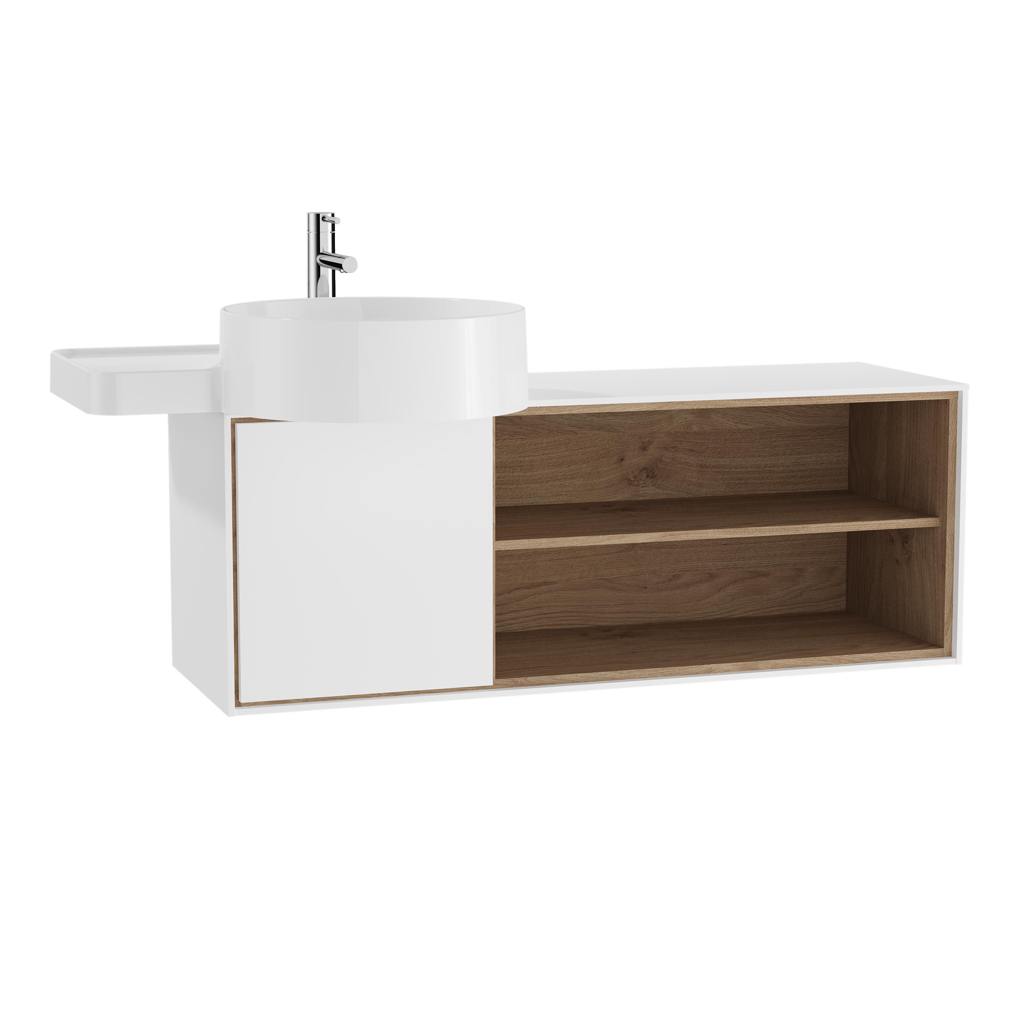 Vitra Designer Collection Voyage 100cm Washbasin Unit with doors, 1 drawer and shelves