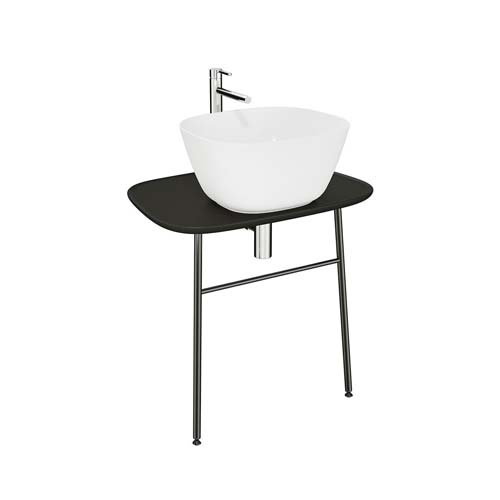 VitrA Plural 70cm Low Wall Fixed Washbasin Unit - Matt Black