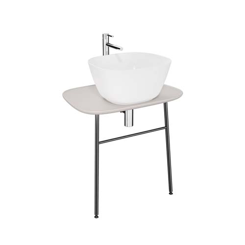 VitrA Plural 70cm Low Wall Fixed Washbasin Unit - Matt Taupe