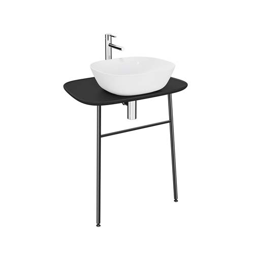 VitrA Plural 70cm High Wall Fixed Washbasin Unit - Matt Black