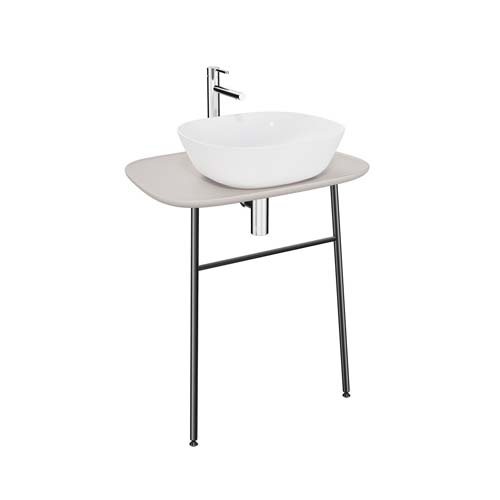 VitrA Plural 70cm High Wall Fixed Washbasin Unit - Matt Taupe