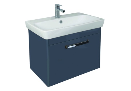 VitrA 63420 M-Line 800mm 1 Drawer Wall Hung Unit Excl Basin - Dark Gloss Grey