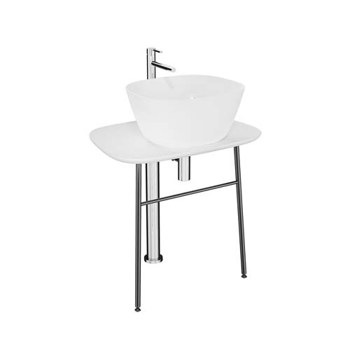 VitrA Plural 70cm Low Freestanding Washbasin Unit - Matt White