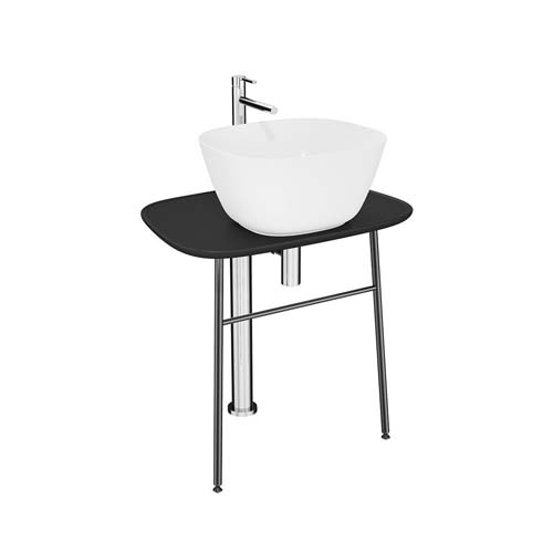 VitrA Plural 70cm Low Freestanding Washbasin Unit - Matt Black