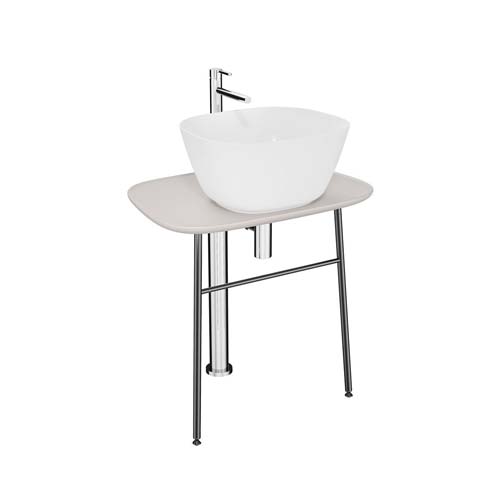 VitrA Plural 70cm Low Freestanding Washbasin Unit - Matt Taupe