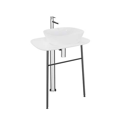 VitrA Plural 70cm High Freestanding Washbasin Unit - Matt White