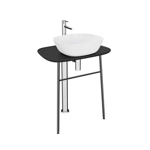 VitrA Plural 70cm High Freestanding Washbasin Unit - Matt Black