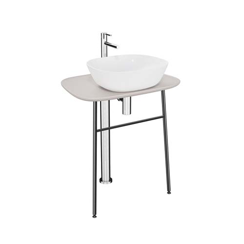 VitrA Plural 70cm High Freestanding Washbasin Unit - Matt Taupe