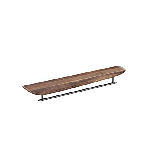 VitrA Plural 75cm Shelf with Towel Holder Right Hand - Dark Oak