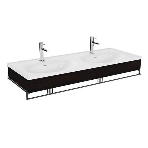 VitrA Equal 130cm Basin Unit with Asymmetric Basin & Towel Holder - Elm