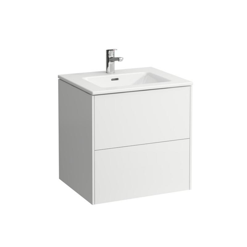 60cm Vanity Unit with Slim Washbasin - Gloss White