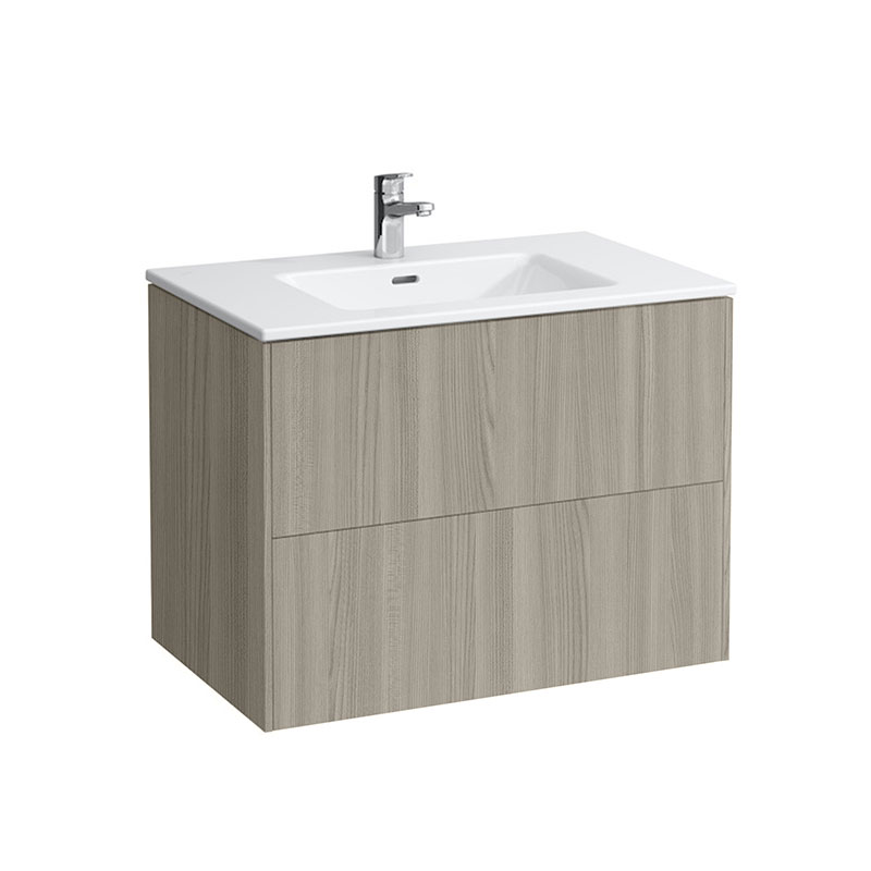 Laufen Base 2 Drawer Vanity Unit with Slim Basin - Light Elm