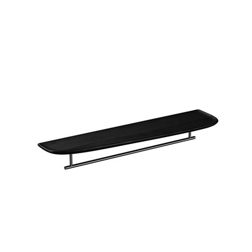 VitrA Plural 75cm Shelf with Towel Holder Left Hand - Black Oak