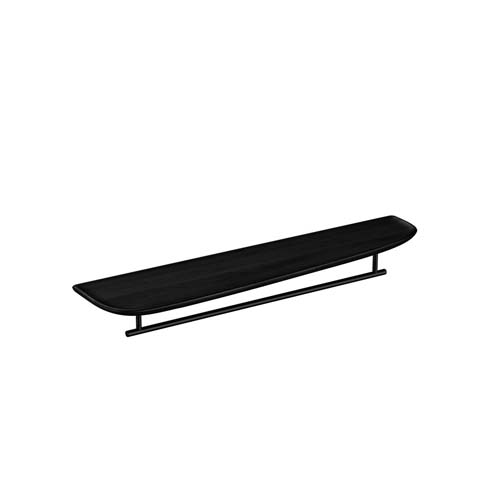 VitrA Plural 75cm Shelf with Towel Holder Right Hand - Black Oak 11