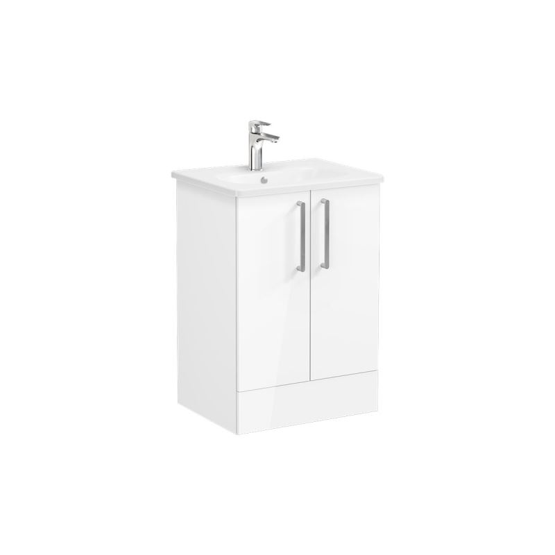 VitrA Root Flat 2 Door Floor Standing Unit 600mm - High Gloss White