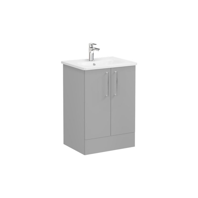 VitrA Root Flat 2 Door Floor Standing Unit 600mm - Matt Rock Grey