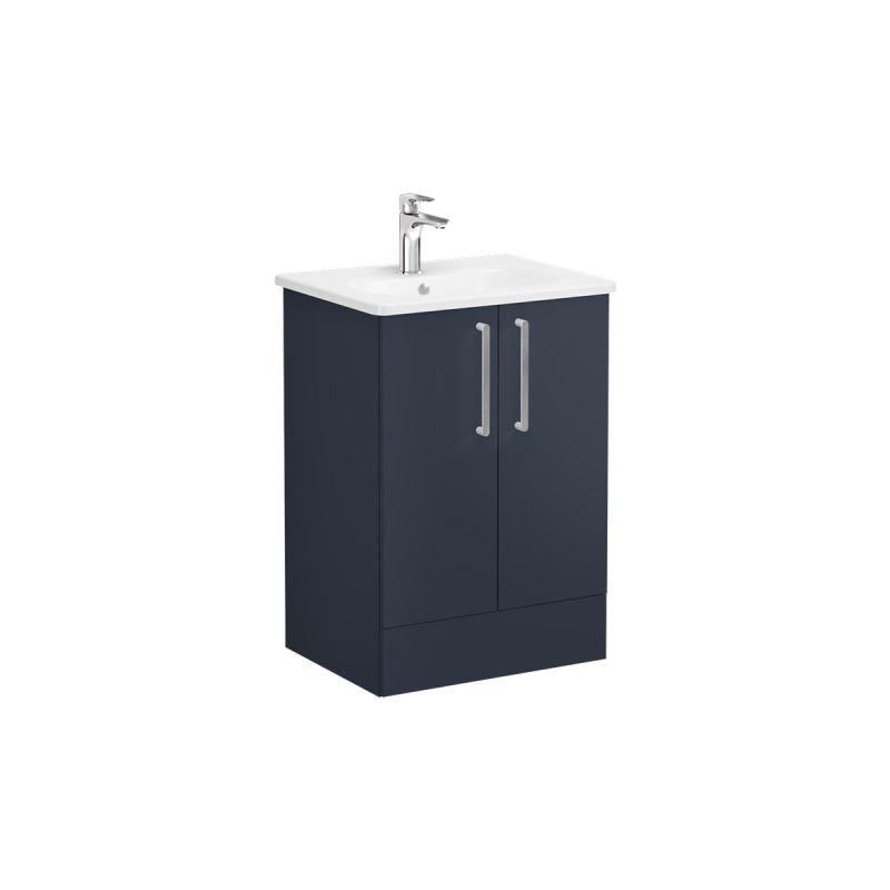 VitrA Root Flat 2 Door Floor Standing Unit 600mm - Matt Dark Blue