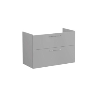 Vitra Root Flat 100cm Washbasin Unit with Two Drawers - Matt Rock Grey