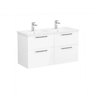 Vitra Root Flat 120cm Washbasin Unit with Four Drawers  - High Gloss White