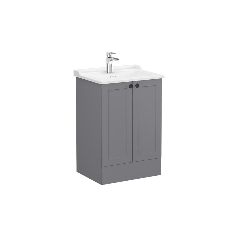 VitrA Root Classic 2 Door Floor Standing Unit 600mm - Matt Dark Grey 12