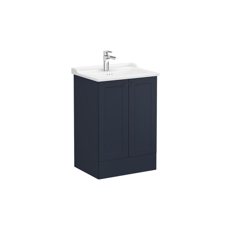 VitrA Root Classic 2 Door Floor Standing Unit 600mm - Matt Dark Blue 1