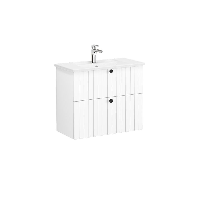 VitrA Root Groove Compact 2 Drawer Wall Hung Unit 800mm - Matt White