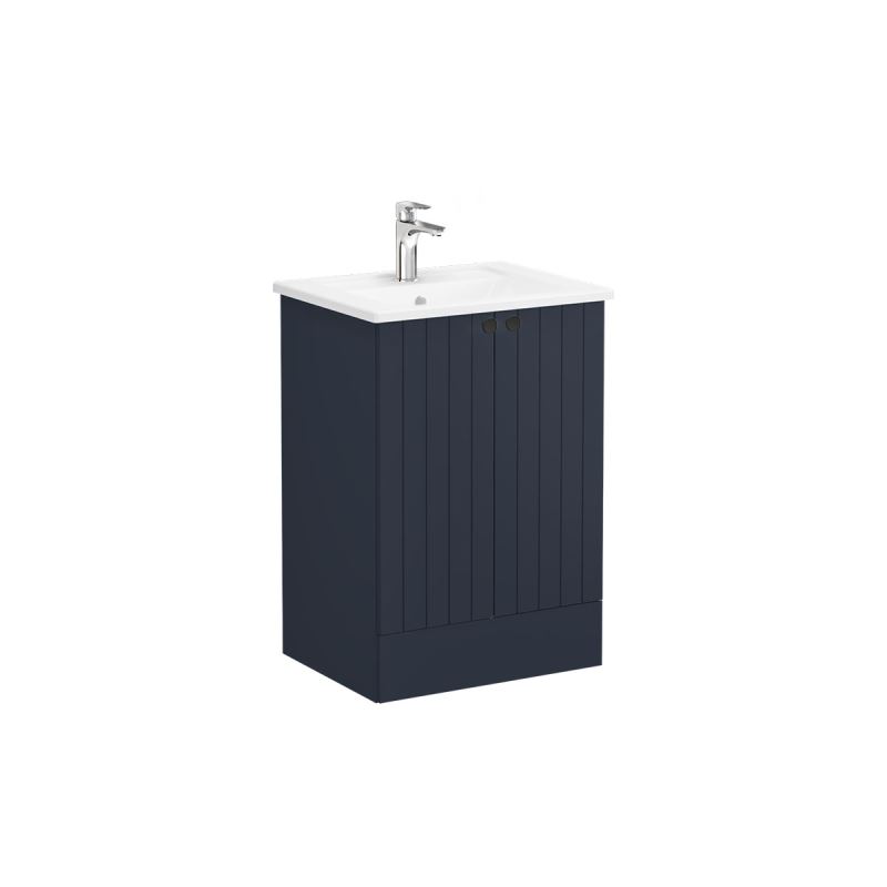 VitrA Root Groove 2 Door Floor Standing Unit 600mm - Matt Dark Blue