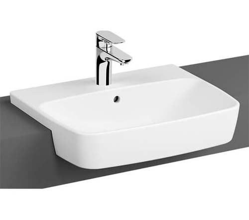 VitrA Shift Semi Recessed Basin 55 x 495cm X16cm One Tap Hole - White