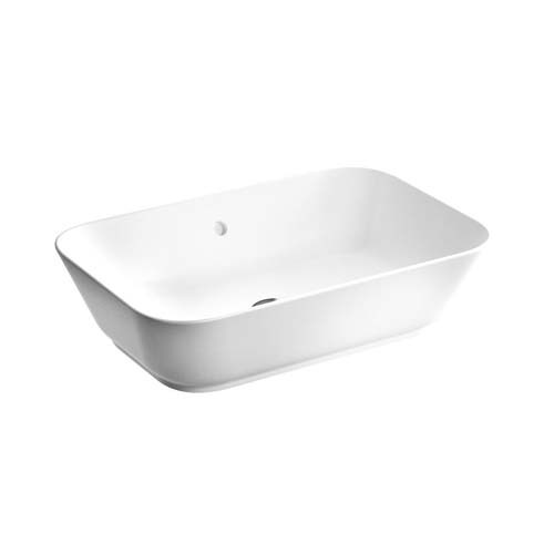 VitrA Geo Soft-Square Bowl 60cm No Tap Hole with Overflow - White