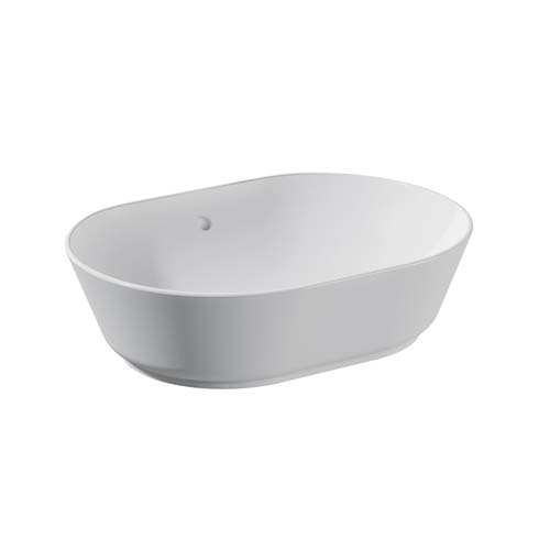VitrA Geo Oval Bowl 55cm No Tap Hole with Overflow - White