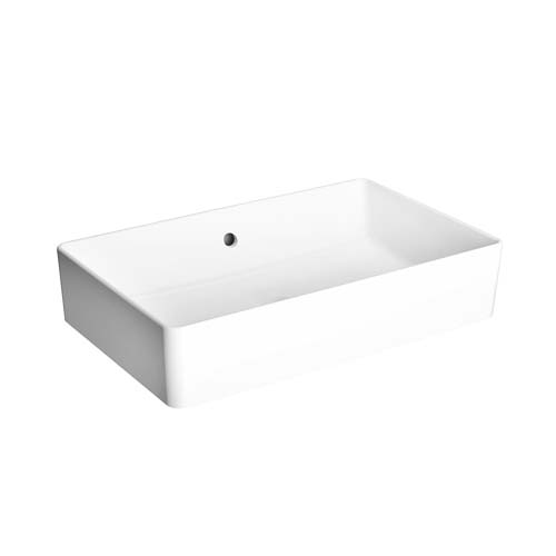 VitrA Nuo Square Bowl 60cm No Tap Hole with Overflow - White