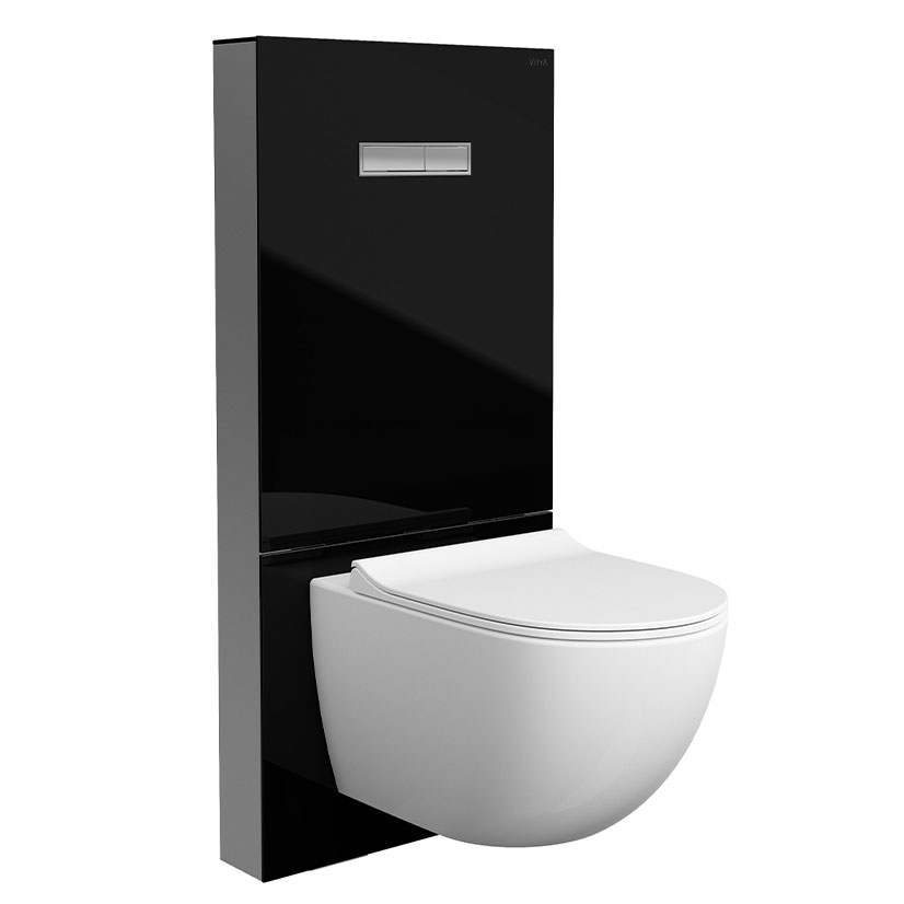 VitrA Vitrus Glass Covered Concealed Cistern 3/6 Litre For Wall Hung Wc - Black