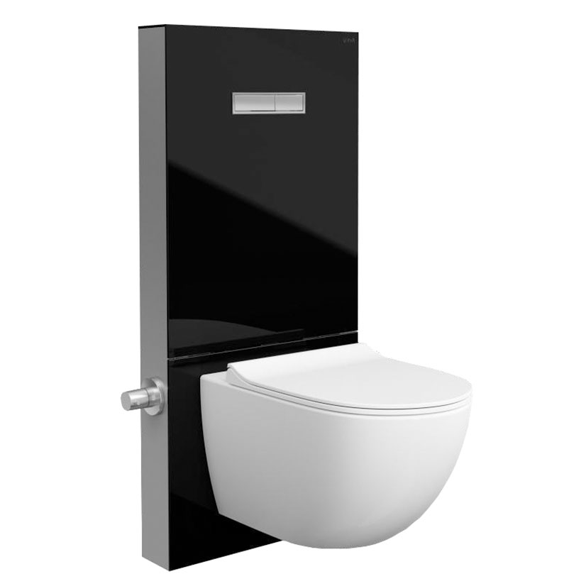 VitrA Vitrus Glass Covered Concealed Cistern 3/6 Litre For Wall Hung Wc - Black