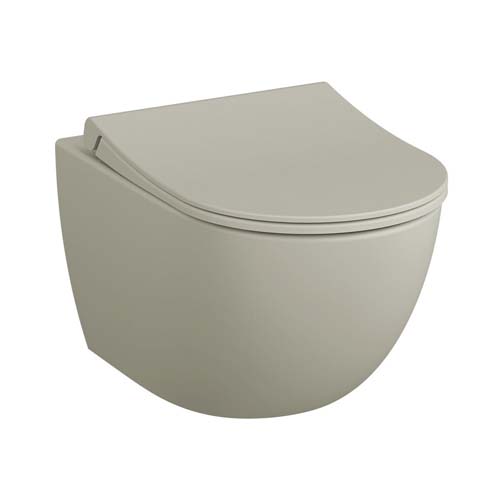 VitrA Sento Rimless Wall Hung Pan - Matt Taupe